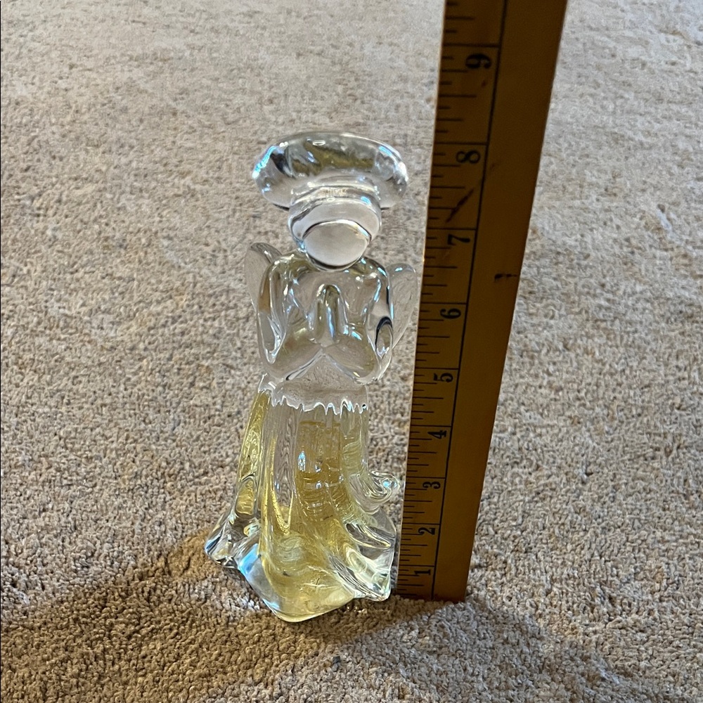 Glass Angel Figurine with Gold Accents